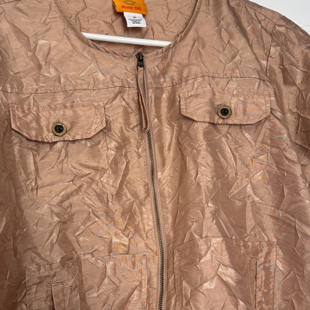 Ruby Rd. Beige Crinkled Jacket - Picture 4 of 8